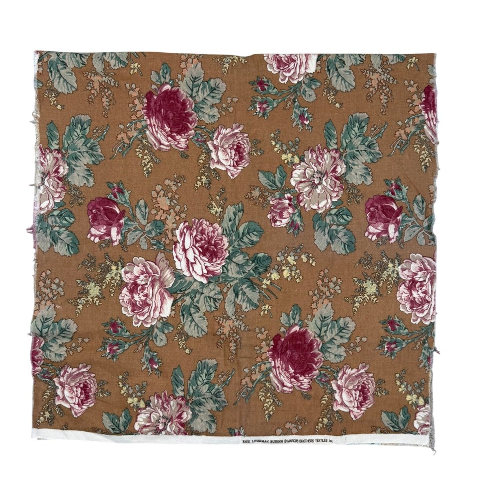 Marcus‎ Brothers Faye Liverman Burgos Vintage Floral Rose Cotton Fabric 22x44